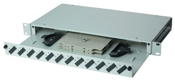 Panel de parche de fibra de alta gama 24 puertos, LC / Duplex SC caja de terminación de fibra óptica YH1005