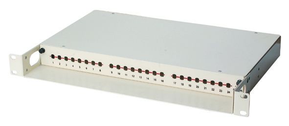 Panel de parche de fibra de alta gama 24 puertos, LC / Duplex SC caja de terminación de fibra óptica YH1005