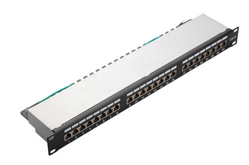 Panel de parche de rodamiento de tren doméstico / 24 puertos Rj45 Panel de parche de tirón suave y flexible YH4007