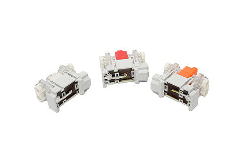Conector del suscriptor del alambre de descenso de las telecomunicaciones que afianza con abrazadera simplemente en el carril de guía dentro de la caja de distribución