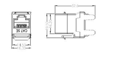 Enchufe modular trapezoidal YH7004 Alto-confiable del grado 8P8C de la corona 180 del enchufe de la red de Cat.5E RJ45