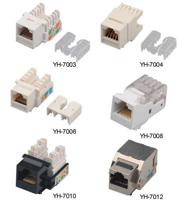 Red negra Jack trapezoidal del zócalo Cat5e de la superficie RJ45 8P8C para el panel de remiendo en blanco del Lan YH7010